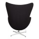 Arne Jacobsen Egg armchair with original black Christianhavn fabric