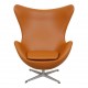 Arne Jacob Egg chair reupholstered in whisky Nevada aniline leather