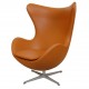 Arne Jacob Egg chair reupholstered in whisky Nevada aniline leather