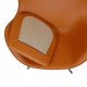 Arne Jacob Egg chair reupholstered in whisky Nevada aniline leather