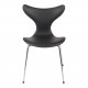 Arne Jacobsen Lily, 3108, newly upholstered with black classic leather