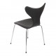 Arne Jacobsen Lily, 3108, newly upholstered with black classic leather