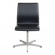 Arne Jacobsen Oxford chair, newly upholstered with black classic leather