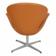 Arne Jacobsen Swan newly upholstered in cognac Nevada aniline leather