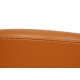 Arne Jacobsen Swan newly upholstered in cognac Nevada aniline leather