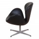 Arne Jacobsen Swan newly upholstered with black aniline leather