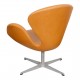 Arne Jacobsen Swan newly upholstered with cognac aniline leather