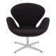 Arne Jacobsen New Swan chair with black Christianshavn fabric