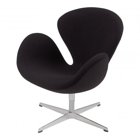 Arne Jacobsen New Swan chair with black Christianshavn fabric