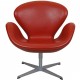 Arne Jacobsen Swan chair in original red leather 2006