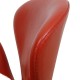 Arne Jacobsen Swan chair in original red leather 2006