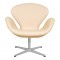 Arne Jacobsen Swan newly upholstered with natural vacona leather