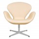 Arne Jacobsen Swan newly upholstered with natural vacona leather