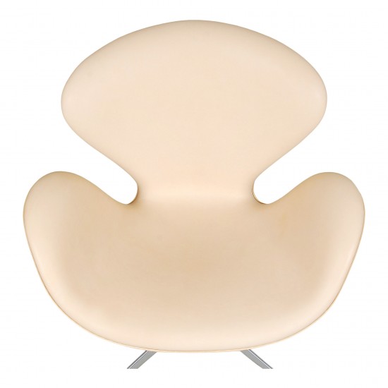 Arne Jacobsen Swan newly upholstered with natural vacona leather