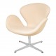 Arne Jacobsen Swan newly upholstered with natural vacona leather