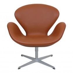 Arne Jacobsen Swan newly upholstered in Walnut Nevada aniline leather Arne Jacobsen Swan newly upholstered in Walnut Nevada aniline leather