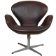 Arne Jacobsen Swan chair, vintage version in brown patinated leather