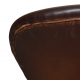 Arne Jacobsen Swan chair, vintage version in brown patinated leather