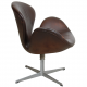 Arne Jacobsen Swan chair, vintage version in brown patinated leather