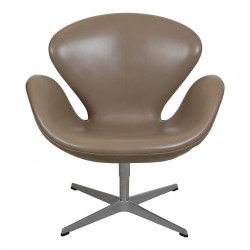 Arne Jacobsen Swan chair in original gray patinated leather Arne Jacobsen Swan chair in original gray patinated leather