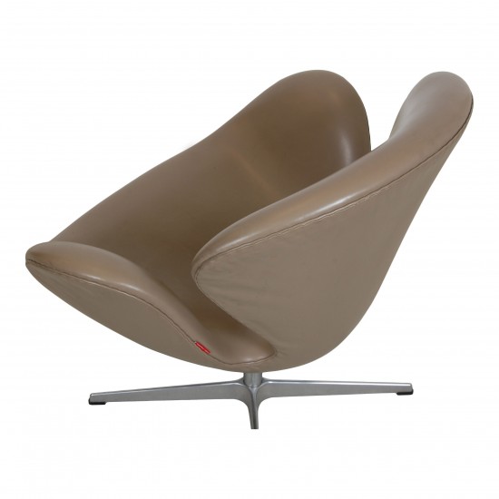 Arne Jacobsen Svane stol i originalt grå patineret læder