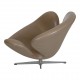 Arne Jacobsen Swan chair in original gray patinated leather