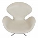 Arne Jacobsen Swan chair in original white patinated leather