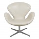 Arne Jacobsen Swan chair in original white patinated leather