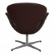 Arne Jacobsen Swan reupholstered in Chocolate Nevada aniline leather