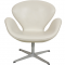 Arne Jacobsen Swan chair in white leather