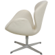 Arne Jacobsen Svane stol i patineret hvidt læder