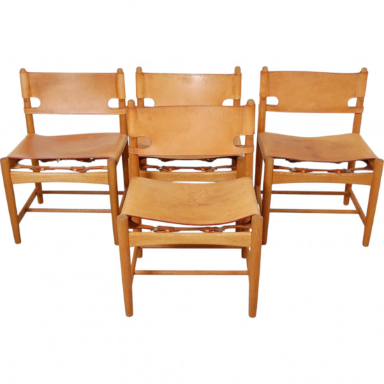 For Sale Set of four Børge Mogensen Spanish dinning chairs