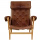 Bruno Mathsson Pernilla chair model 69 in brown aniline leather