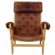 Bruno Mathsson Pernilla chair model 69 in brown aniline leather