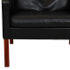 Børge Mogensen Wingchair in patinated black buffalo leather