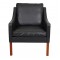 Børge Mogensen 2207 armchair newly upholstered with black aniline leather