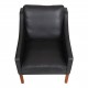 Børge Mogensen 2207 armchair newly upholstered with black aniline leather