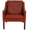 Børge Mogensen 2207 lounge chair in red leather with patina
