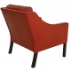 Børge Mogensen 2207 lounge chair in red leather with patina