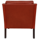 Børge Mogensen 2207 lounge chair in red leather with patina