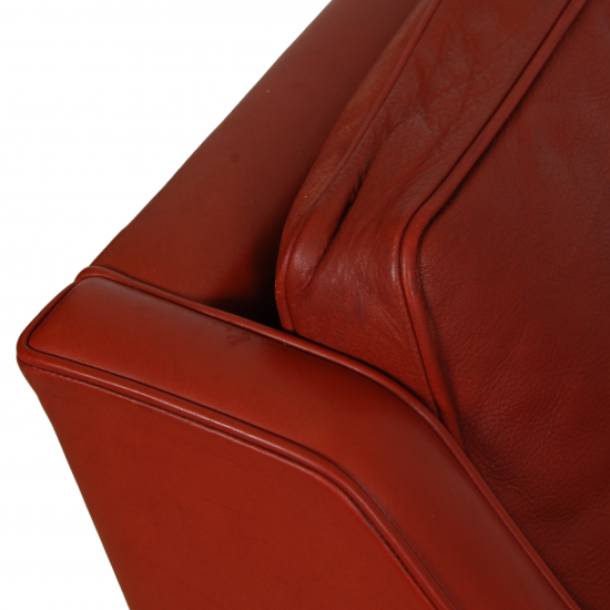 Børge Mogensen 2207 lænestol i patineret rød læder