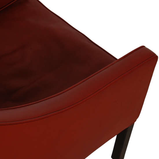 Børge Mogensen 2207 lænestol i patineret rød læder