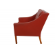 Børge Mogensen 2207 lounge chair in red leather with patina