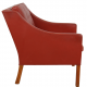 Børge Mogensen 2207 lounge chair in red leather with patina