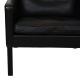 Børge Mogensen 2207 lounge chair in black leather with patina