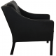 Børge Mogensen 2207 lounge chair in black leather with patina