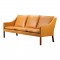 Børge Mogensen sofa, 2209 nypolstret i cognac anilin læder