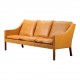 Børge Mogensen sofa, 2209 newly upholstered with cognac aniline leather