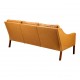 Børge Mogensen sofa, 2209 newly upholstered with cognac aniline leather