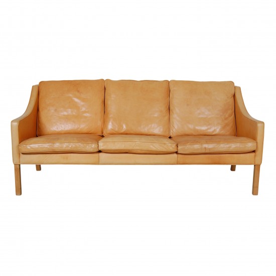 Børge Mogensen 3.pers sofa 2209, in Nature leather with patina